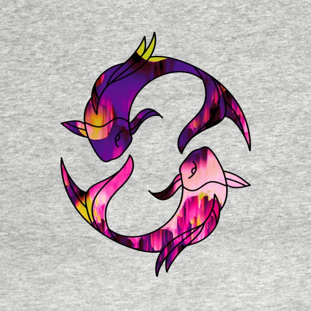 Koi Fish Trippy Glitch Art Psychedelic Glitchcore by raspberry-tea